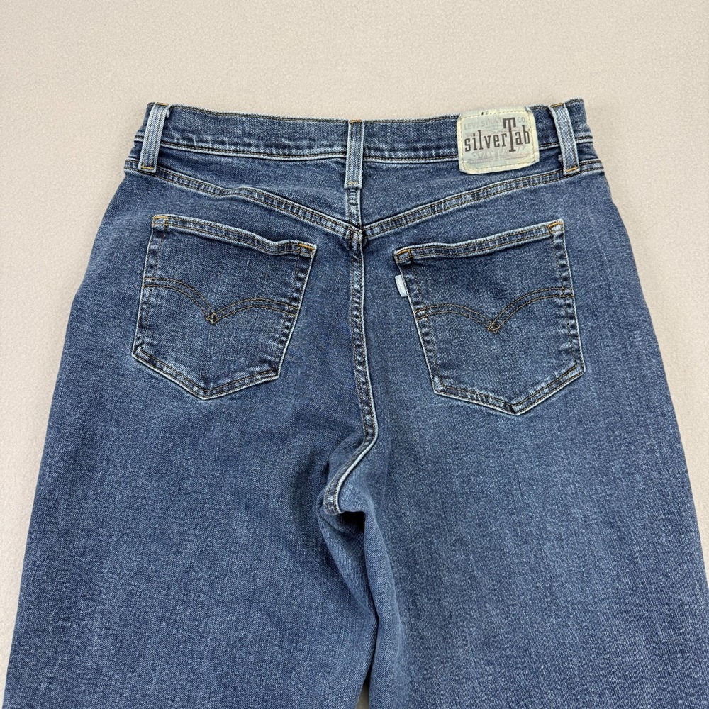 Levi's Silver Tab Mom Jeans Women's Size 31x27 High-Rise Tapered Blue Denim - Picture 11 of 16